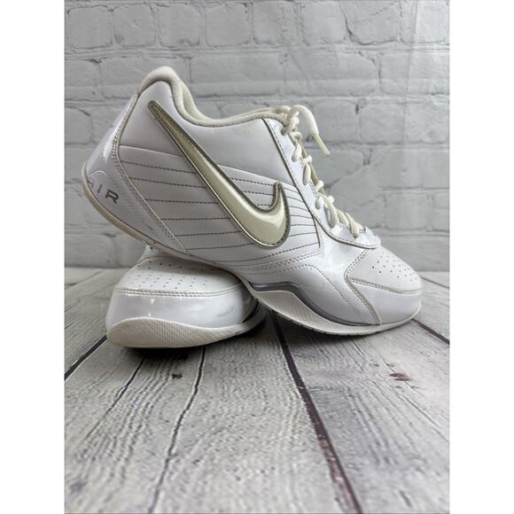 Nike Air Baseline‎ Sneakers Shoes Men’s 9.5 Low 386240-111 White Metallic Silver - Picture 1 of 9